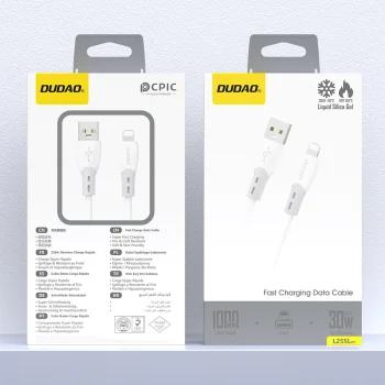 Dudao L25SL USB-A uz Lightning kabelis 30W 1m, balts