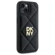 DKNY iPhone 15 vāciņš Quilted Stack Logo, melns
