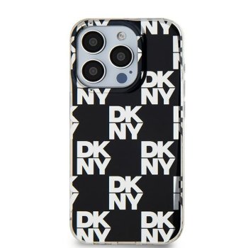 Чехол DKNY для iPhone 15 / 14 / 13 IML Checkered Mono Pattern, черный