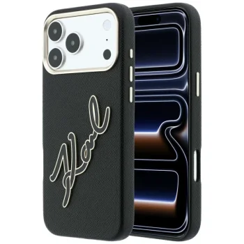 Чехол Karl Lagerfeld Smooth Big Resin Signature Logo для iPhone 18 / 17 Pro Max, черный