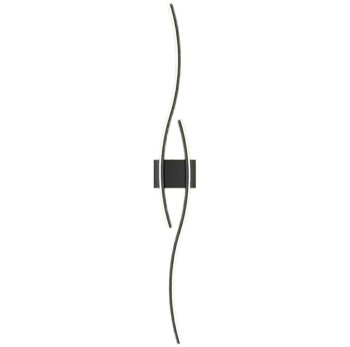 Melna Sienas Lampa Gaismeklis 60cm, Auksti balta gaisma | Black Wall Lamp
