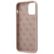 Guess iPhone 12 mini vāciņš Silicone Script Gold Logo, gaiši rozā