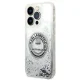 Karl Lagerfeld Liquid Glitter RSG vāciņš iPhone 14 Pro, sudraba