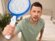 Electric Fly Swatter with LED Flashlight, 51x21 cm