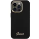 Guess Silikona vāciņš ar metāla logotipu un rāmi iPhone 15 Pro Max - melns | Silicone Script Metal Logo &...