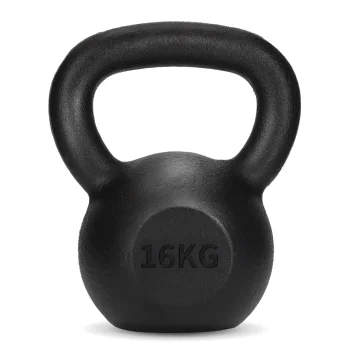 Čuguna svarbumba kettlebell 4FIZJO 16 kg, melna
