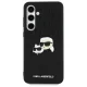 Karl Lagerfeld Samsung Galaxy S24 FE vāciņš Monogram Karl & Choupette, melns