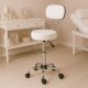 Modernhome BC009-W Adjustable Cosmetic Stool with Backrest, White