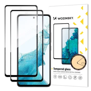 Wozinsky Full Glue aizsargstikls Samsung Galaxy A37, 2 gab., melns