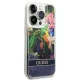 Чехол Guess Flower Liquid Glitter для iPhone 14 Pro Max - синий