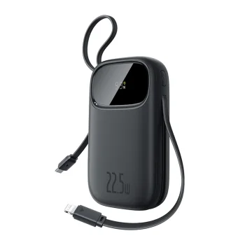 Baseus EnerFill FC31 10000mAh 22.5W Powerbanka ar digitālo displeju un 2 iebūvētiem kabeļiem (USB-C + Lightning) -...