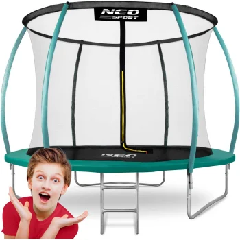 Садовый батут Neo-Sport NS-08C181 252 см с внутренней сеткой и лестницей,...