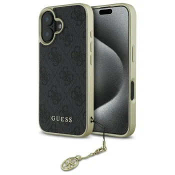 Чехол Guess для iPhone 16 4G Charms Collection, черный