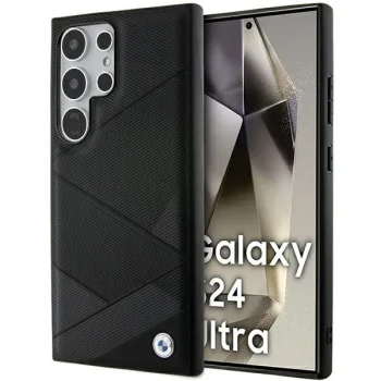 Чехол BMW для Samsung Galaxy S24 Ultra Signature Leather Crossing Lines, черный