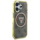 Чехол Guess IML Metal Glitter 4G Circle Triangle MagSafe для iPhone 16, коричневый