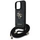 Guess iPhone 16 Pro Max Case 4G Big Logo Cord Stap Crossbody, Black