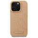 Чехол Karl Lagerfeld для iPhone 16 Pro Leather Monogram Metal Logo MagSafe, бежевый