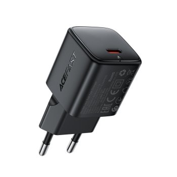 Acefast A117 GaN PD 20W USB-C sienas lādētājs, melns