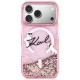 Karl Lagerfeld šķidro spīdumu Karl Script Logo MagSafe vāciņš iPhone 17 Pro – rozā | Phone Case Cover