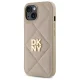 DKNY iPhone 15 vāciņš Quilted Stack Logo, bēšs