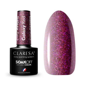 Claresa Galaxy Red hibrīda nagu laka 5g