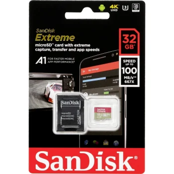 SanDisk Extreme microSDHC atmiņas karte 32GB SDSQXAF-032G-GN6MA V30 A1 100MB/s