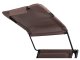 Garden Beach Deck Chair Folding Sunbed with Canopy and Cup Holder, Brown