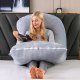 Multifunctional Maternity Pregnancy and Breastfeeding Pillow J-shape