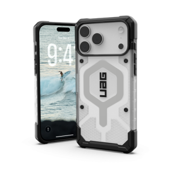 UAG Pathfinder Clear MagSafe Phone Case Cover iPhone 17 Pro Max - White and Gray