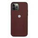 BMW iPhone 12 / 12 Pro vāciņš Leather Curve Perforate, sarkans