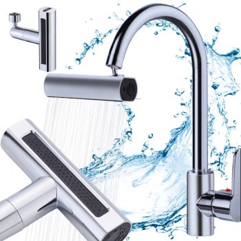 360° Swivel Faucet Aerator Extender with 4 Spray Modes