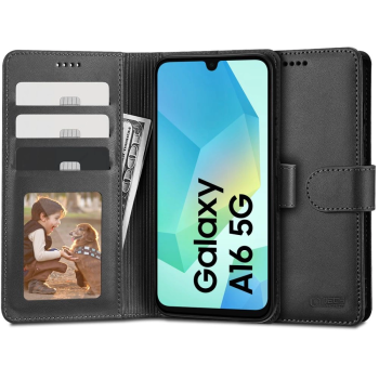 Samsung Galaxy A16 4G / 5G ( SM-A166 / SM-A165 ) Tech-Protect Wallet Book Case Cover, Black | Telefona Vāciņš...