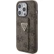 Guess Grip Stand 4G Triangle Strass apvalks iPhone 15 Pro Max - brūns | case for brown
