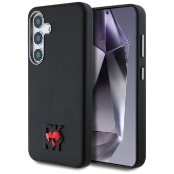 Чехол DKNY Leather Heart of NY для Samsung Galaxy S25, черный
