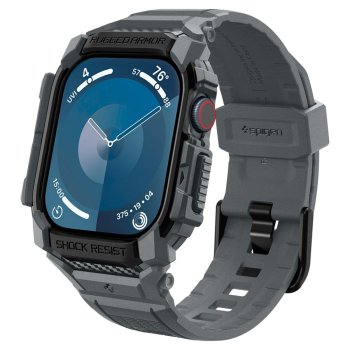 Spigen Rugged Armor Pro siksniņa un ietvars Apple Watch 10 46mm pelēka