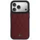 Mercedes-Benz Leather with Crossed Lines MagSafe vāciņš iPhone 17 Pro Max, sarkans