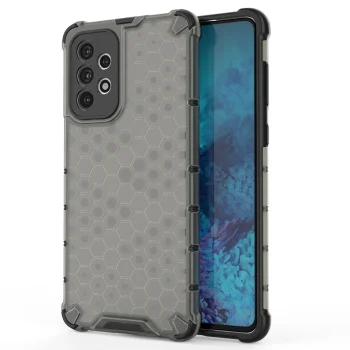 Hibrīda aizsargvāciņš Samsung Galaxy A73 ar šūnveida rakstu, melns