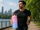 Мотивационная бутылка для воды с трубочкой 2000 мл, Розово-синяя