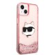 Чехол Karl Lagerfeld Glitter Choupette Head для iPhone 14 Plus / 15 Plus - розовый