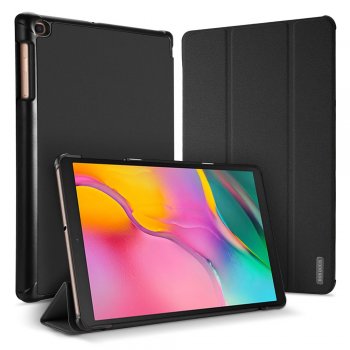 Vāks apvalks pārvalks priekš Samsung Galaxy Tab A 10.1 2019 (T510, T515) | DUX DUCIS Domo Tri-fold Cloth Texture Tablet Case - Black