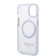 Guess vāciņš iPhone 14 Gold Outline Translucent MagSafe Violets