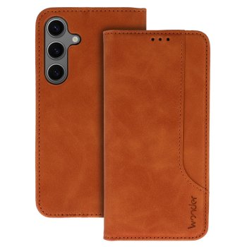 Samsung Galaxy A15 ( SM-A156, SM-A155 ) Wonder Prime Book Case Cover Wallet, Brown