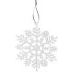 Ruhhy Christmas Tree Ornaments - Snowflakes, 12 pcs, White with Glitter
