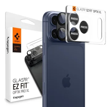 Spigen Optik Pro XL kameras aizsargstikls iPhone 17 Pro Max, melns