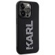 Karl Lagerfeld iPhone 15 Pro Max vāciņš 3D Rubber Glitter Logo, melns