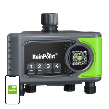 Умный 4-зонный контроллер полива RainPoint HTV405FRF WiFi IP65