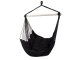 Brazilian Hanging Garden Hammock-Chair with Wooden Frame and Cushions, Black