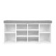 ModernHome WYJ-015 Shoe Cabinet with Seat, 10 Shelves, White