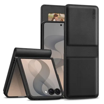 Tech-Protect Wallet atverams maciņš Samsung Galaxy Z Flip 8, melns