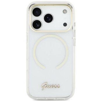 Guess IML Script Metal MagSafe magnētiskā vāciņš iPhone 17 – caurspīdīgs | Phone Case Cover